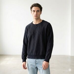 Pierre Balmain black logo distressed sweatshirt - Medium (IT 48)